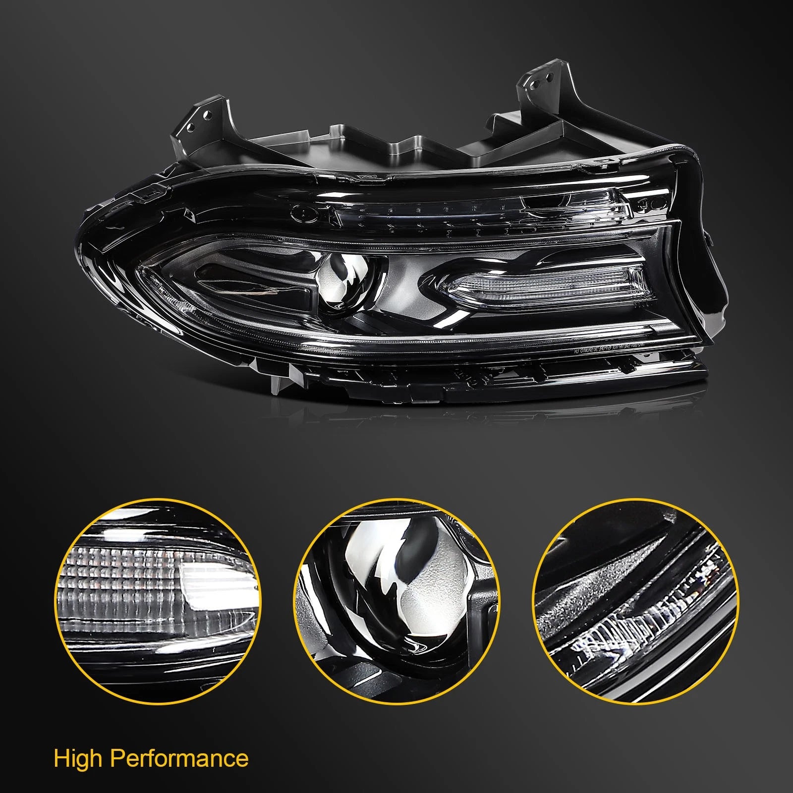 Headlight Assembly for Dodge Charger (2015–2023) Black Housing RH