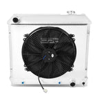 3-Row Aluminum Racing Radiator + Cooling Fan Shroud for Chevy GMC C/K C10 (1963–1966)