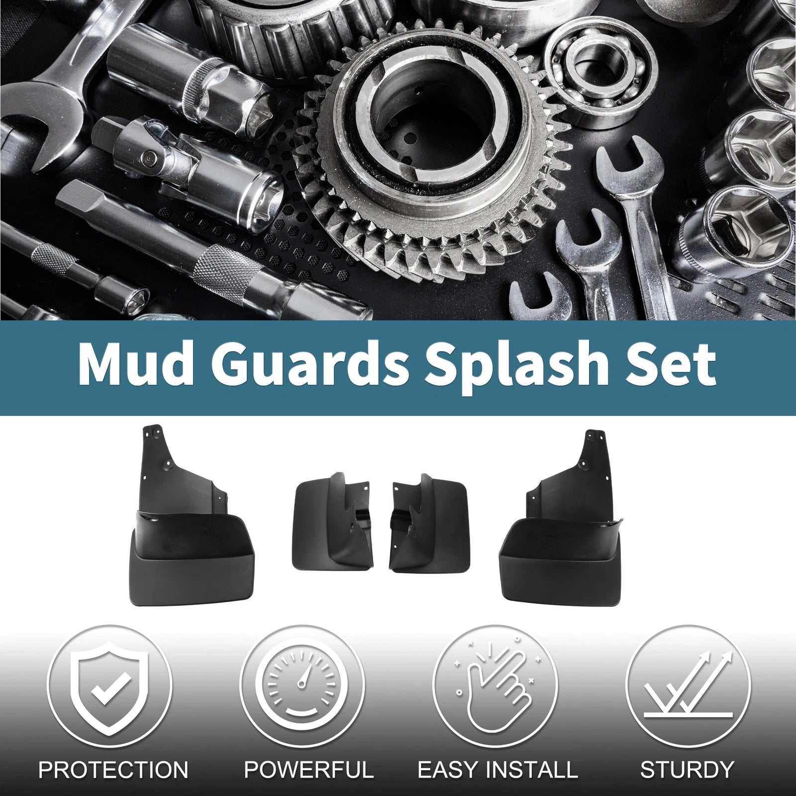 Set of 4 Mud Flaps Splash Guards for Toyota Land Cruiser LC100 (1998–2007)