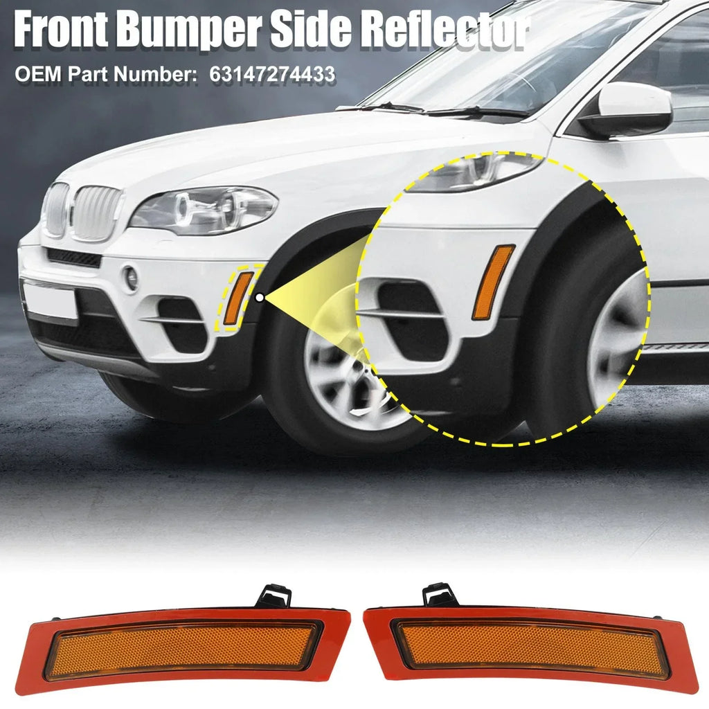 Vehicle Bumper Reflector for BMW XDrive35d XDrive35i Yellow
