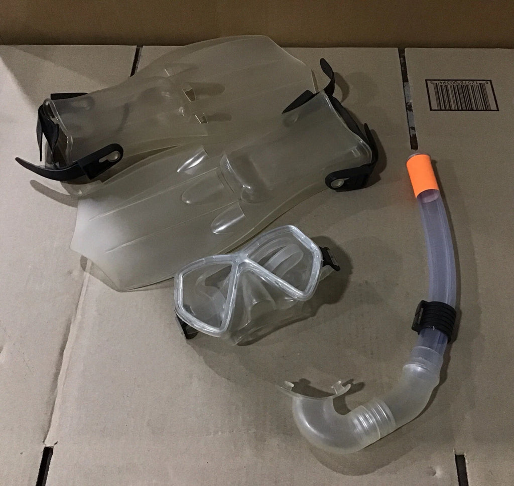 Solstice Swimline Mask Snorkel & Fins Set with Mesh Bag for 5-7 (99205-57-GY)