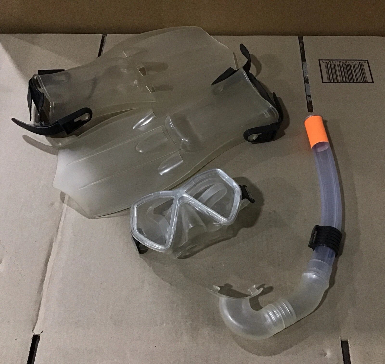 Solstice Swimline Mask Snorkel & Fins Set with Mesh Bag for 5-7 (99205-57-GY)