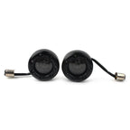 Red LED Turn Signal Lights with Gloss Black Trim Ring for Harley Sportster