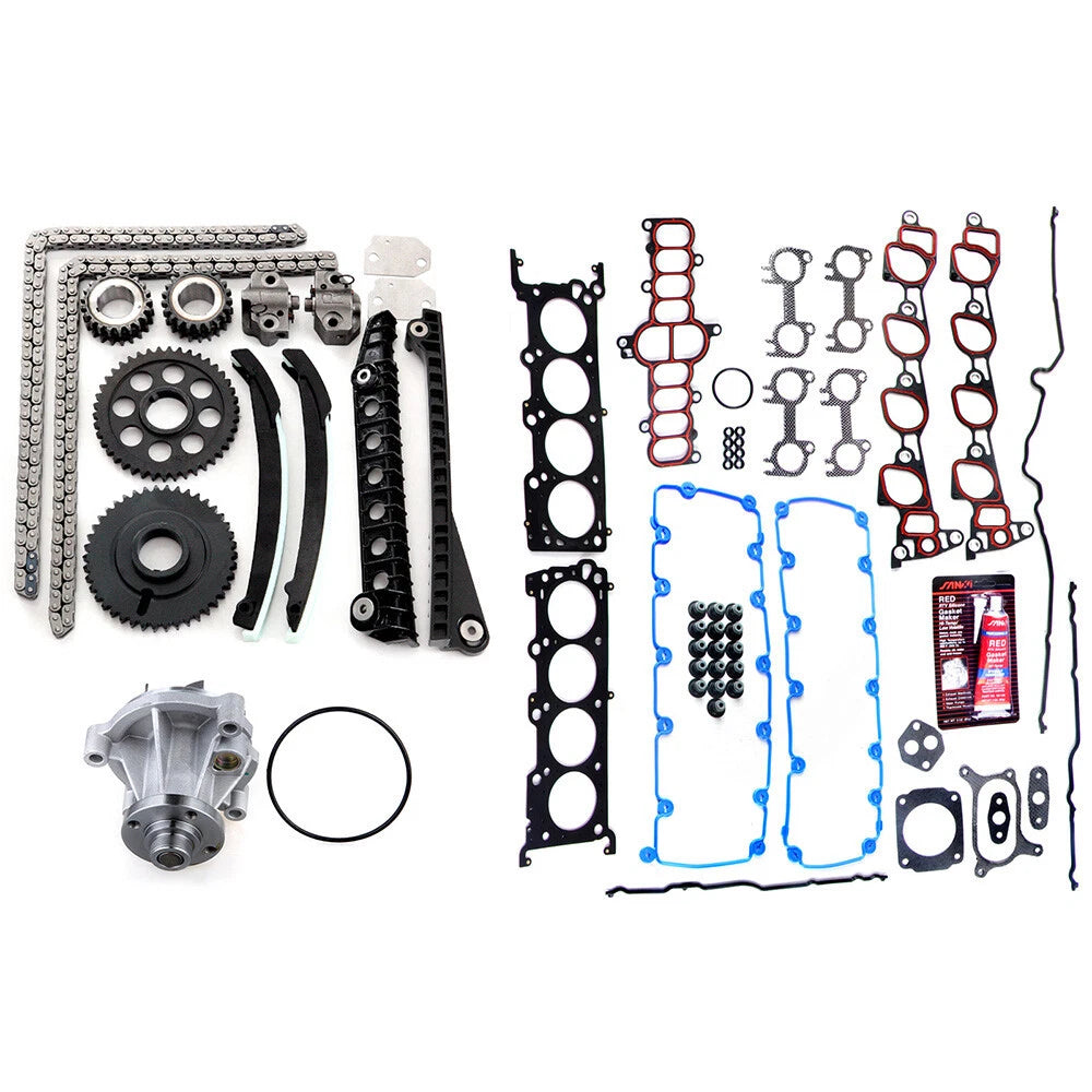 Water Pump Head Gasket Set with Timing Chain Kit for Ford Super Duty (1997–1999)