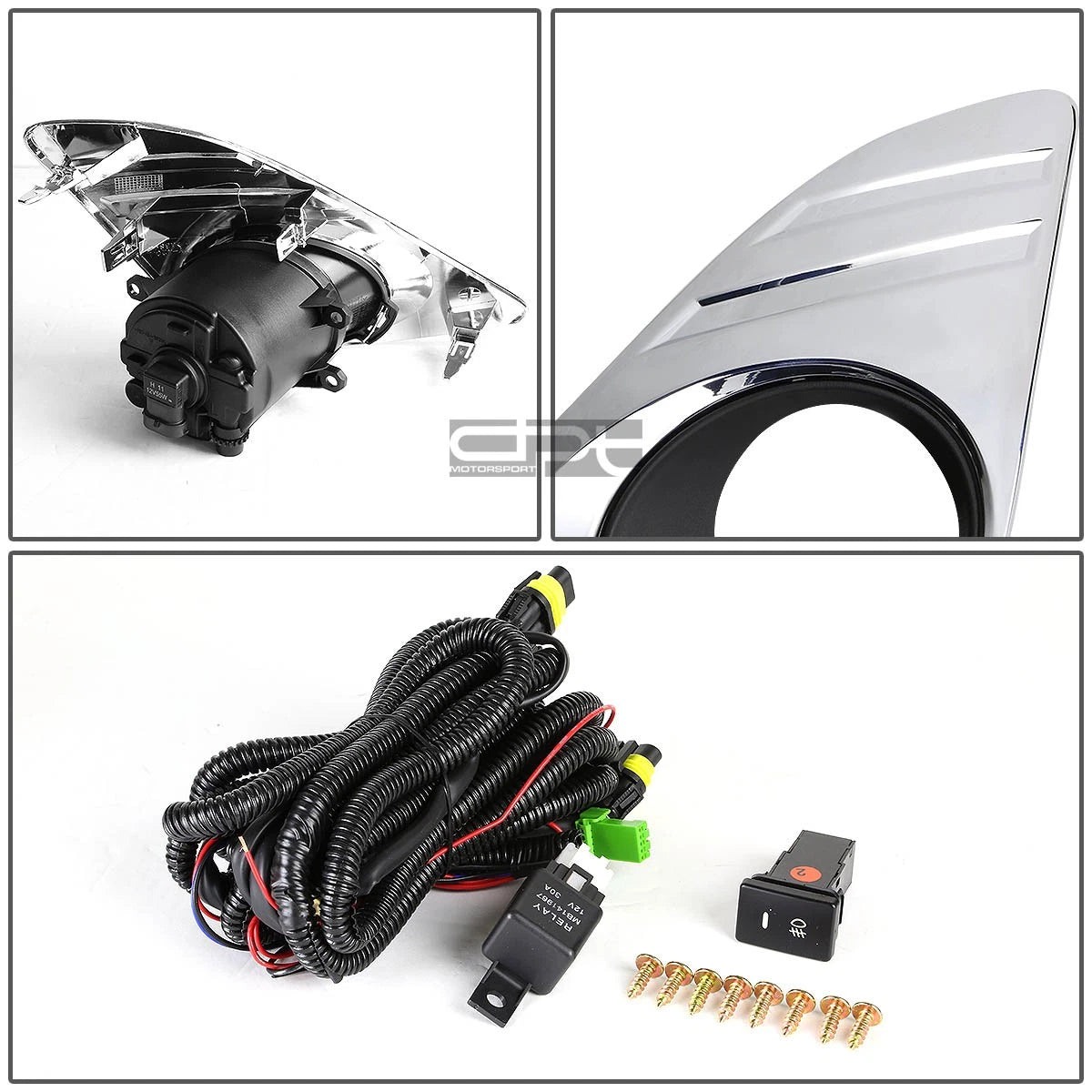 Chrome Bezel Fog Light & Switch Kit for Toyota Camry (2012–2014)