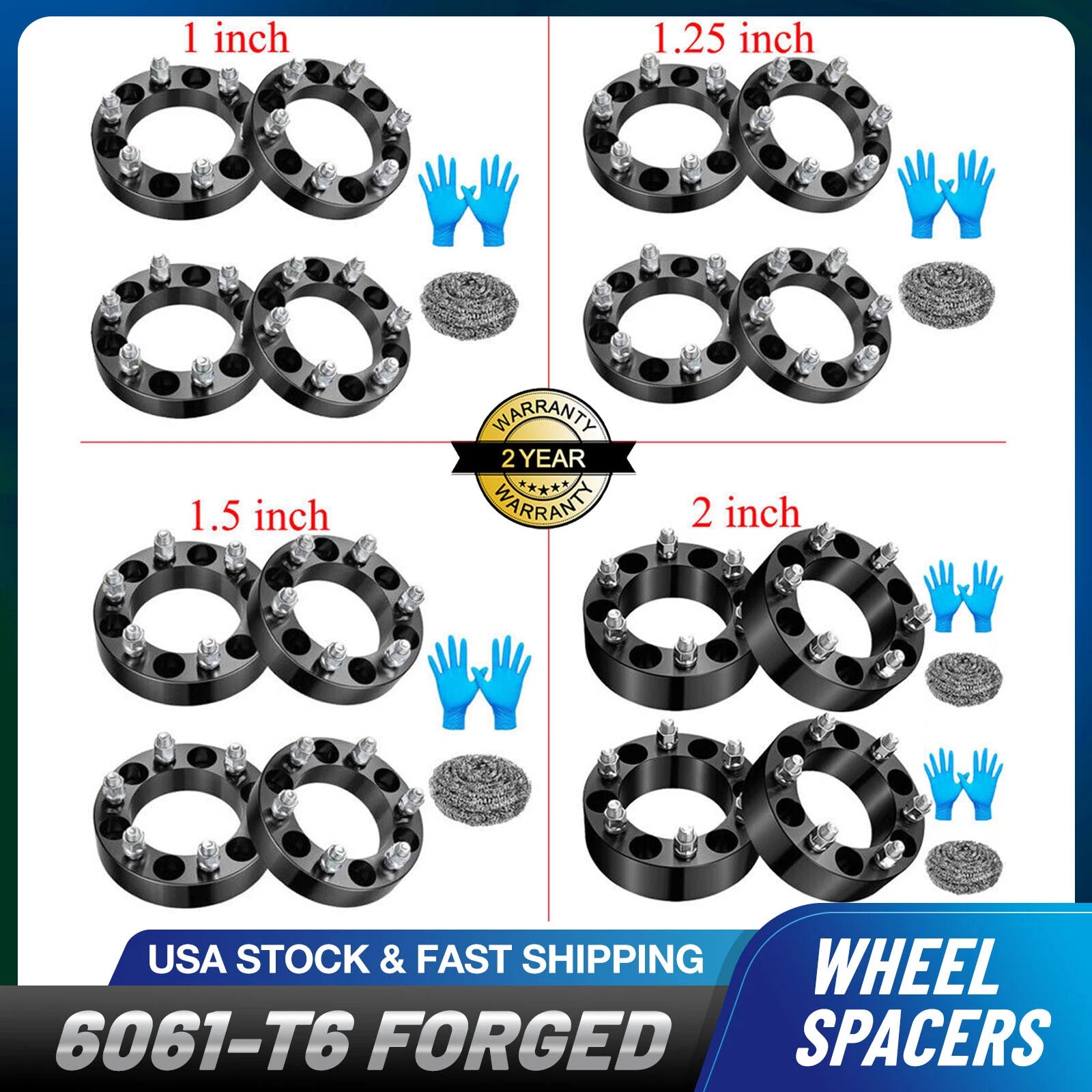 Set of 4 Wheel Spacers for Chevy Silverado Sierra 1500 (2007–2023)