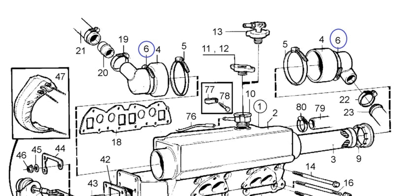 90° Heat Exchanger End Cap for Bowman 3186NP Volvo