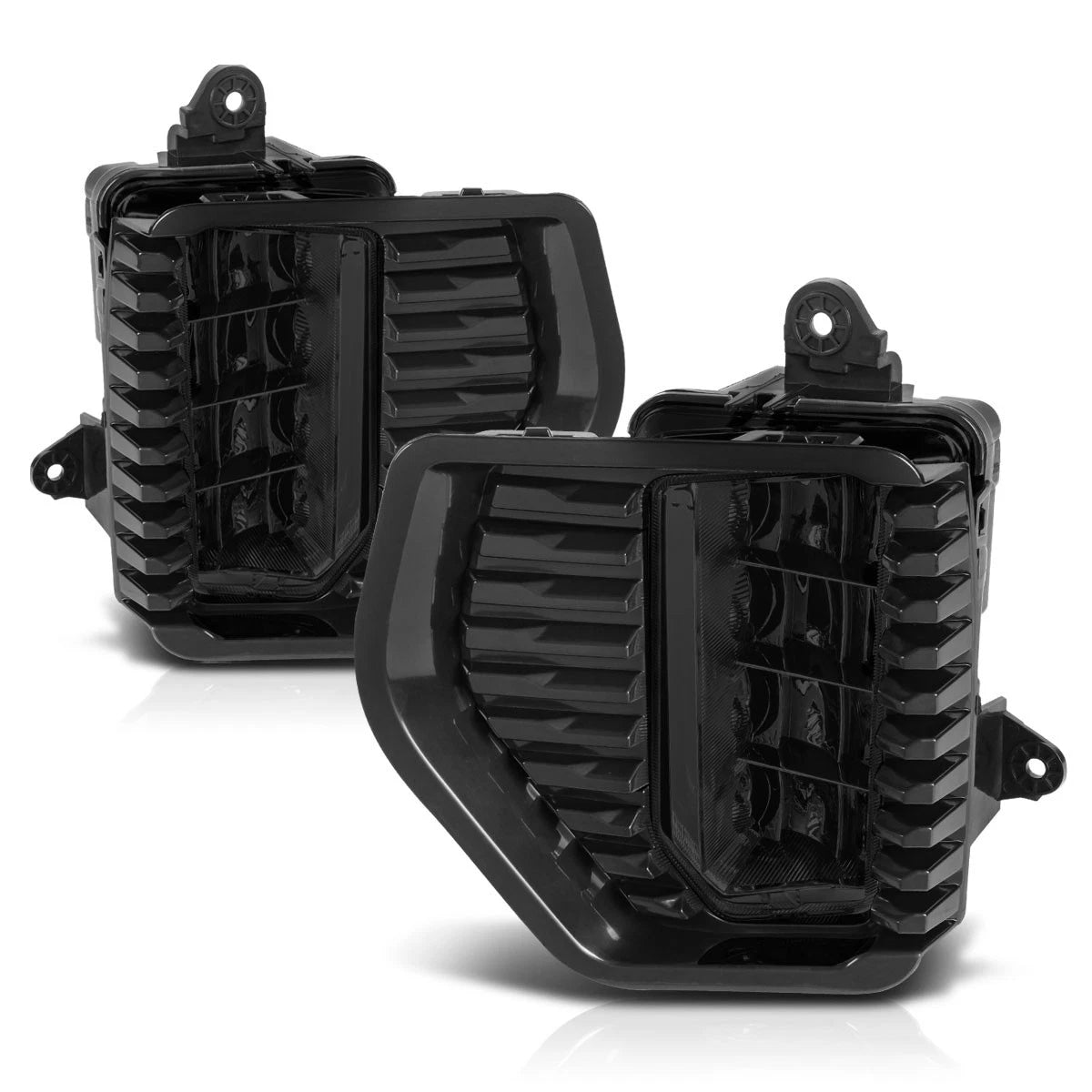 Full LED Fog Lights for GMC Sierra 1500 (2019–2022) Smoked Lens w/Switch & Bezels