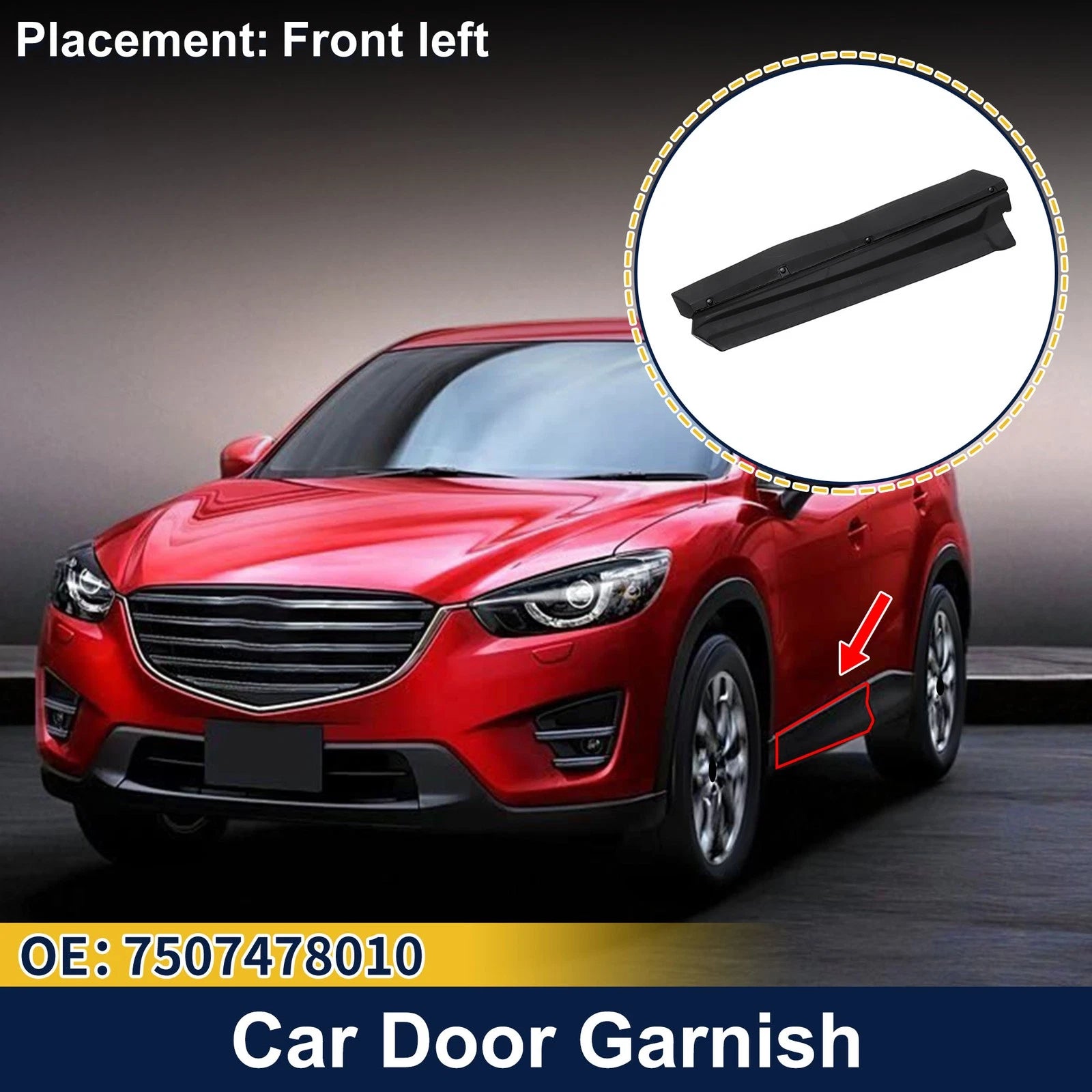 Door Side Lower Trim Front Left No. 7507478010 for Lexus NX (2015–2021)
