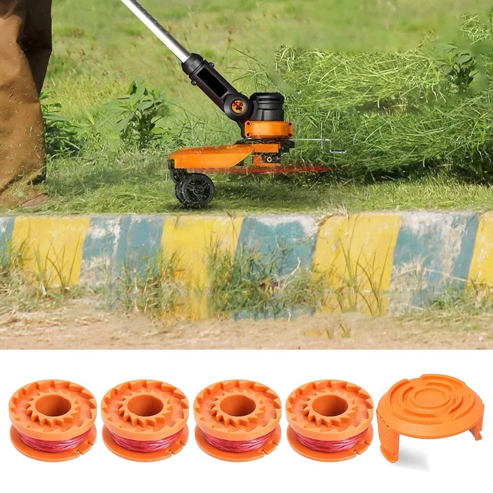Set of 4 Spools + 1 Cover for WA0004 20V WG151 Grass Cutter (Lawn Mower)