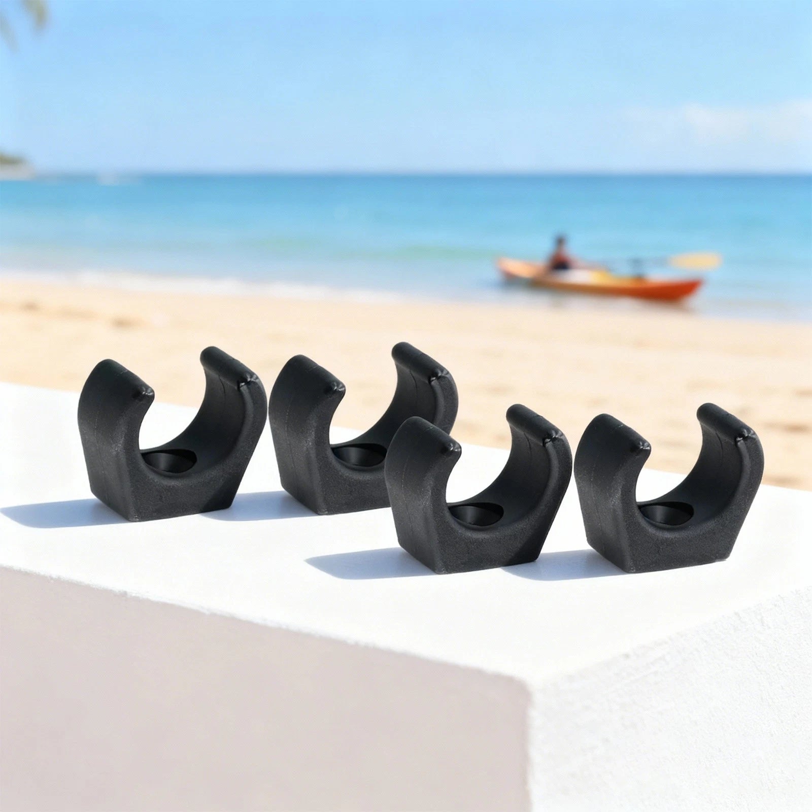Set of 4 Marine Plastic Clips for Boat Paddle Rod Holder (1 Inch Diameter)