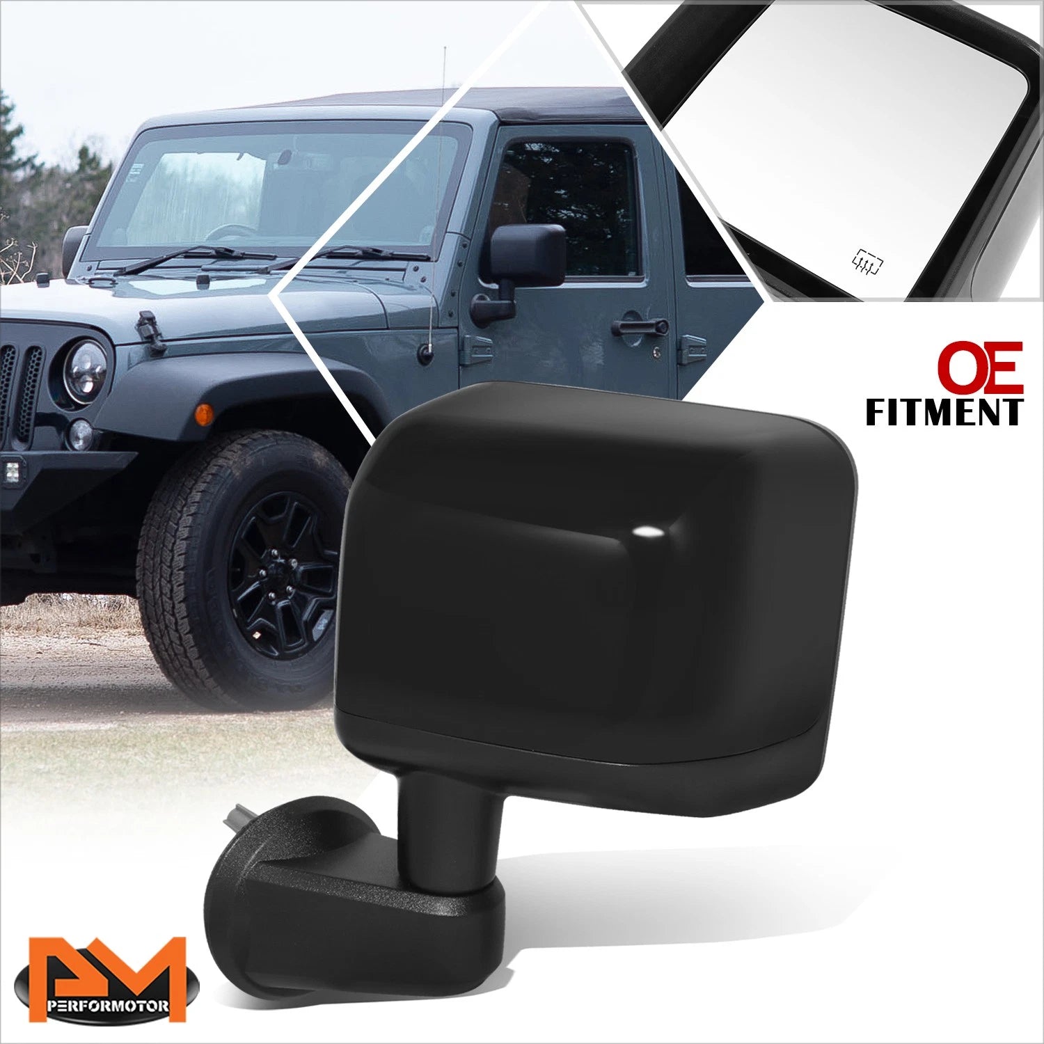 Power Adjust Heated Side Rear View Mirror for Jeep Wrangler (2014)