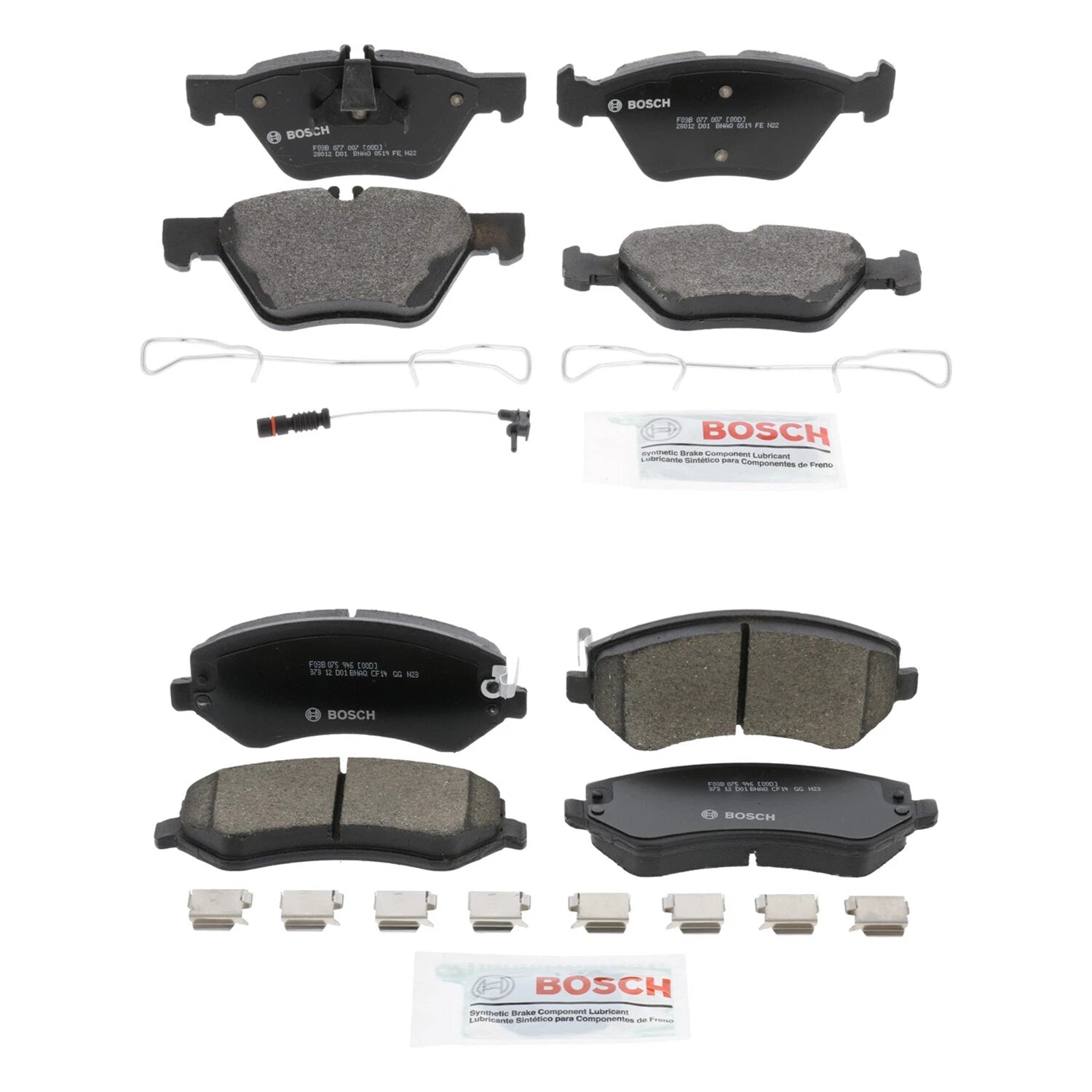 Set of 4 Bosch Quietcast Disc Brake Pads for Mercedes W211 E320 E350 AWD