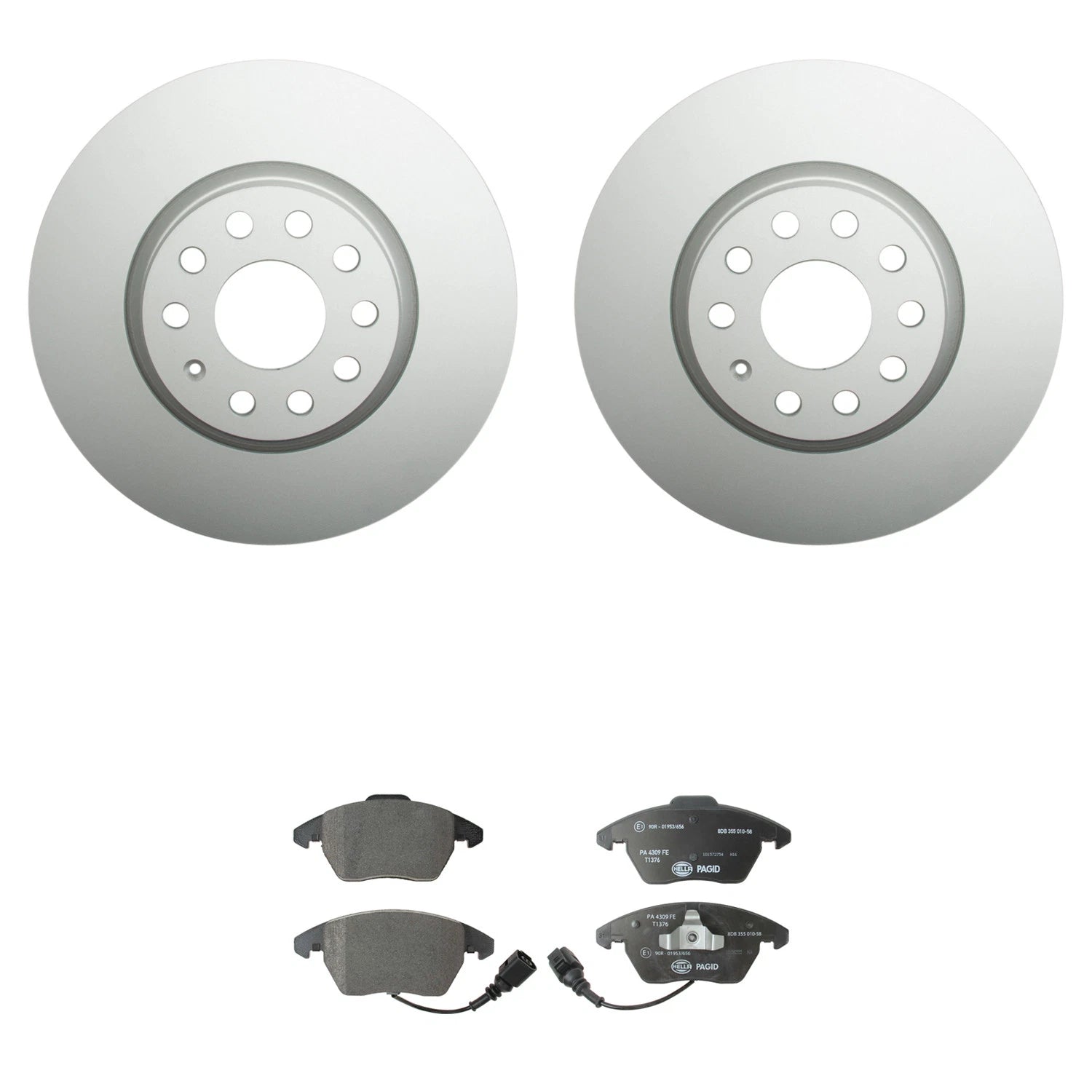 Hella Pagid Front 312mm Rotors & Disc Brake Pad Kit for A3 Beetle Jetta