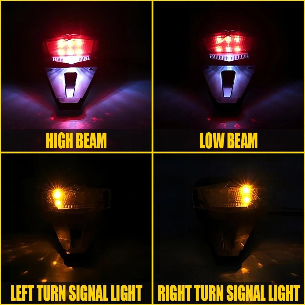 LED Amber Turn Signal Brake Light with License Plate Bracket for Motorcycle