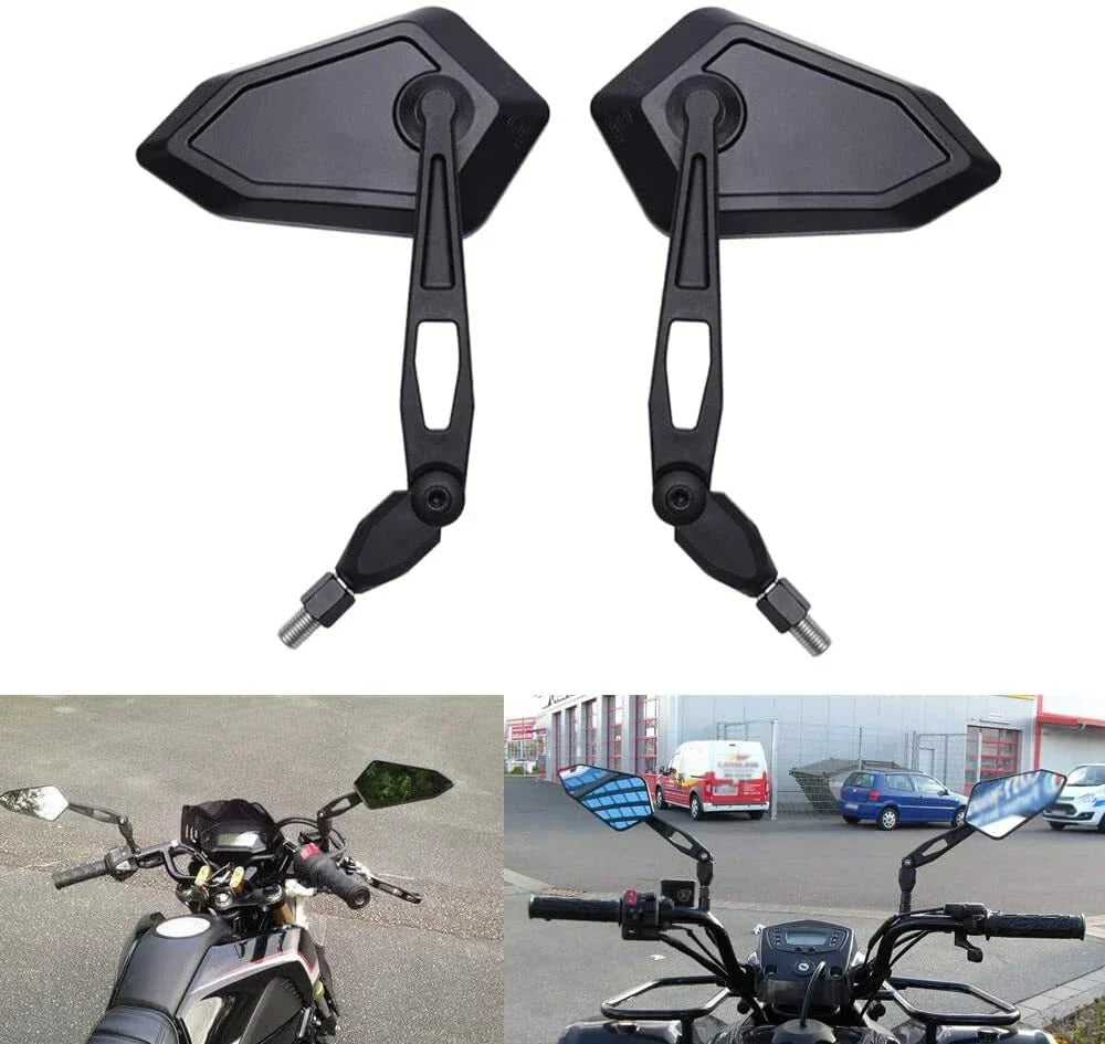 10mm Black Arrow Rear View Mirrors for ATV Quad Motorcycle