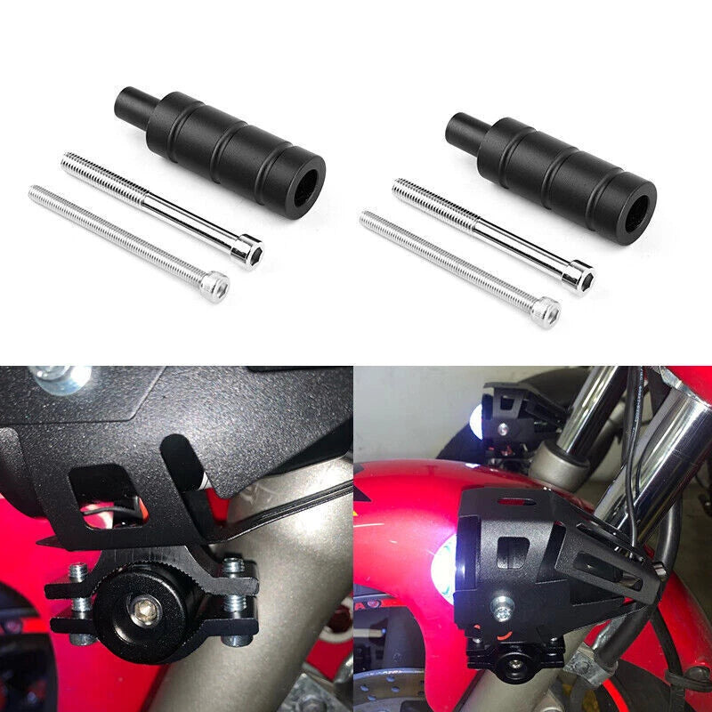 2X Headlight Fog Light Mount Bracket Extender for Motorcycle (M8 M6)