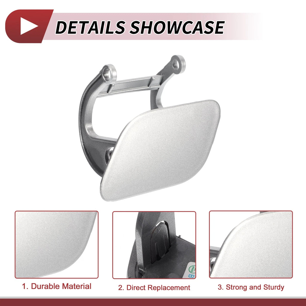 Front Left Washer Nozzle Cover Cap No. 51117210881 for BMW 740i (2011–2015) Silver Tone