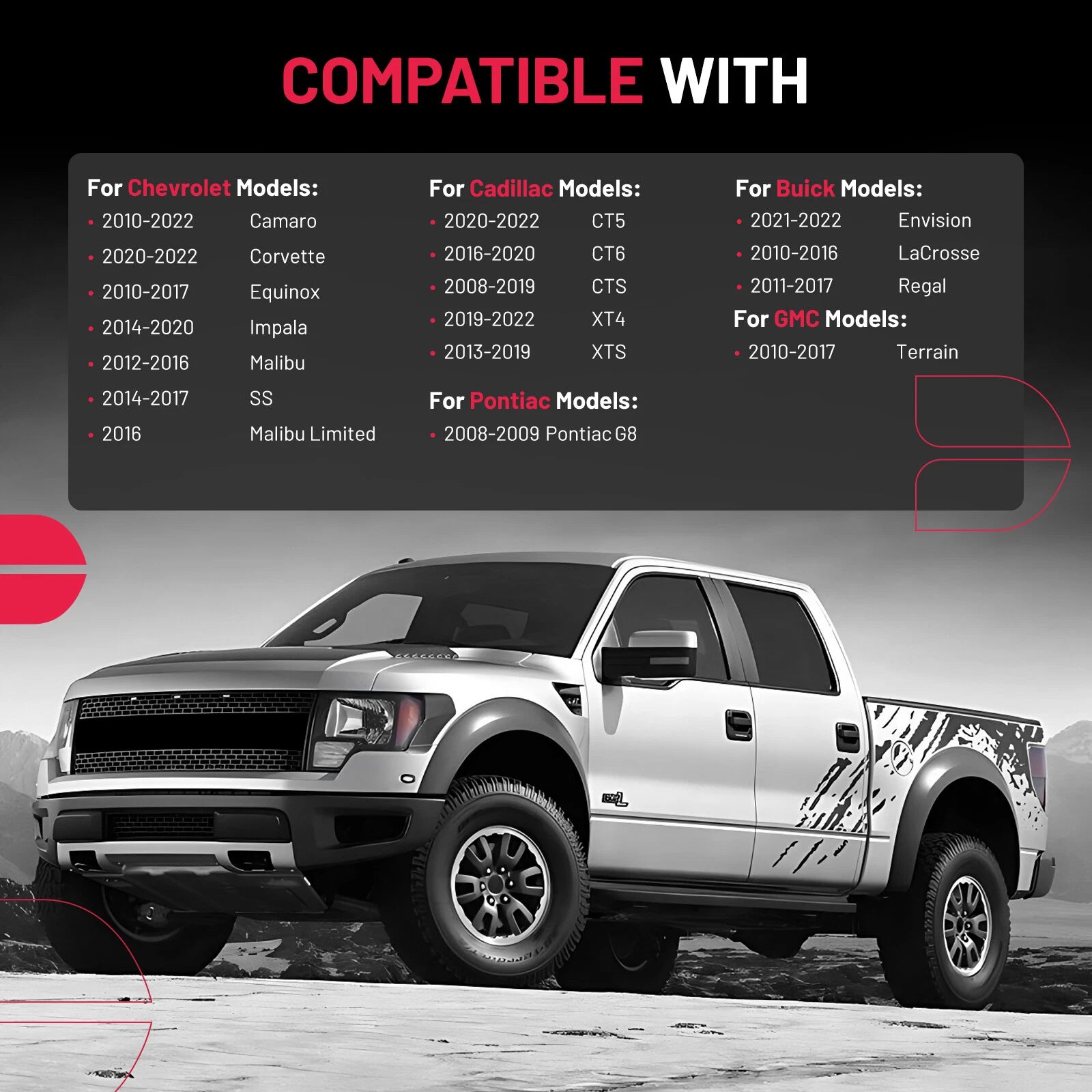 4Pcs 1" Hub Centric Wheel Spacers for Chevy Camaro Impala Equinox Malibu (2016–2021)