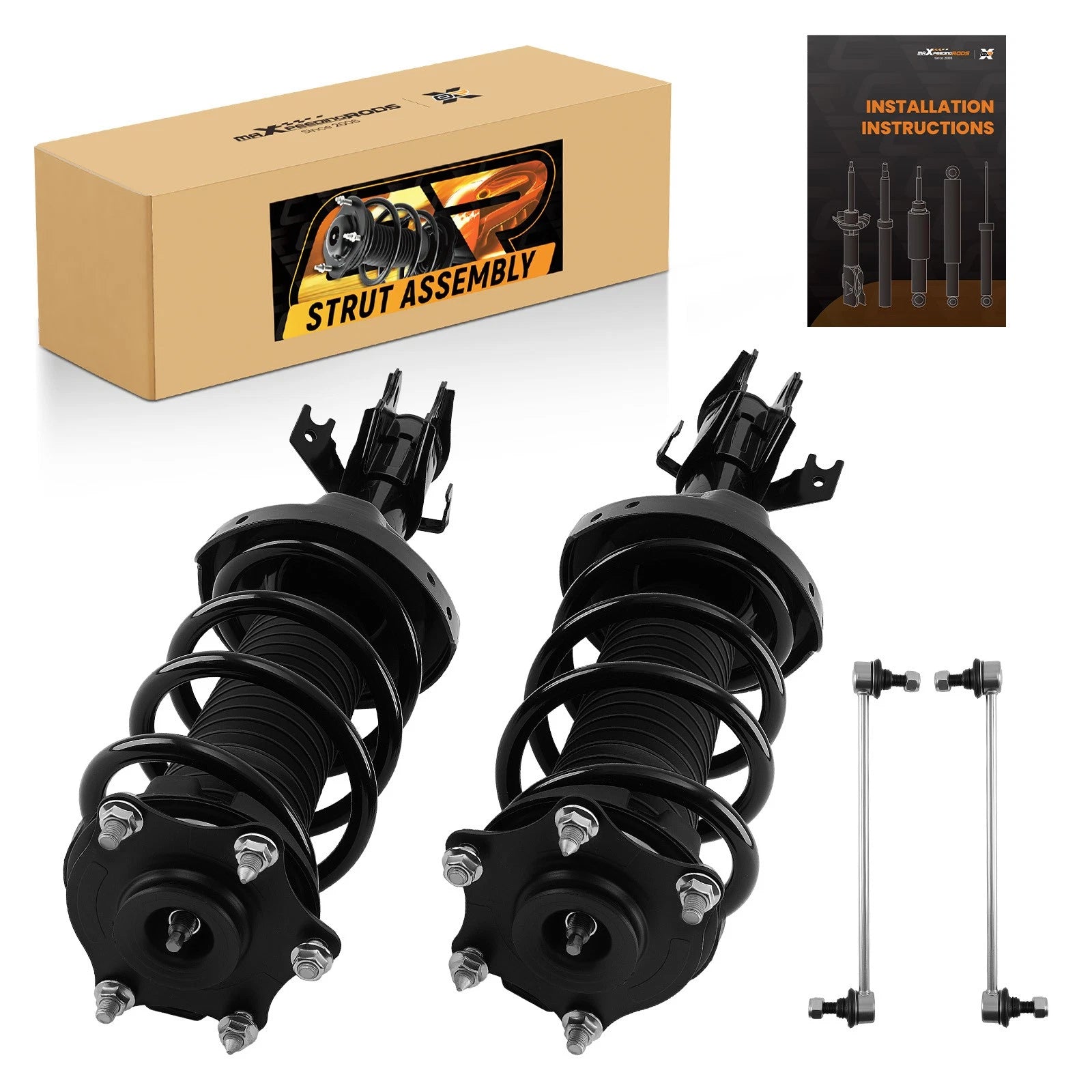 Set of 4 Front Struts Coil Springs + Sway Bars for Honda CR-V (2007–2014) 272491