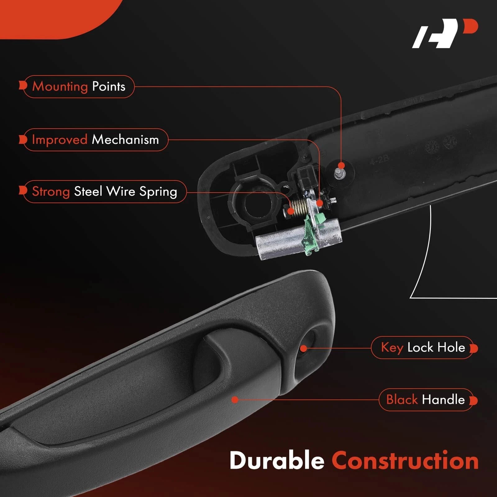 Front Right Exterior Door Handle with Keyhole for Jeep Liberty (2002–2007)
