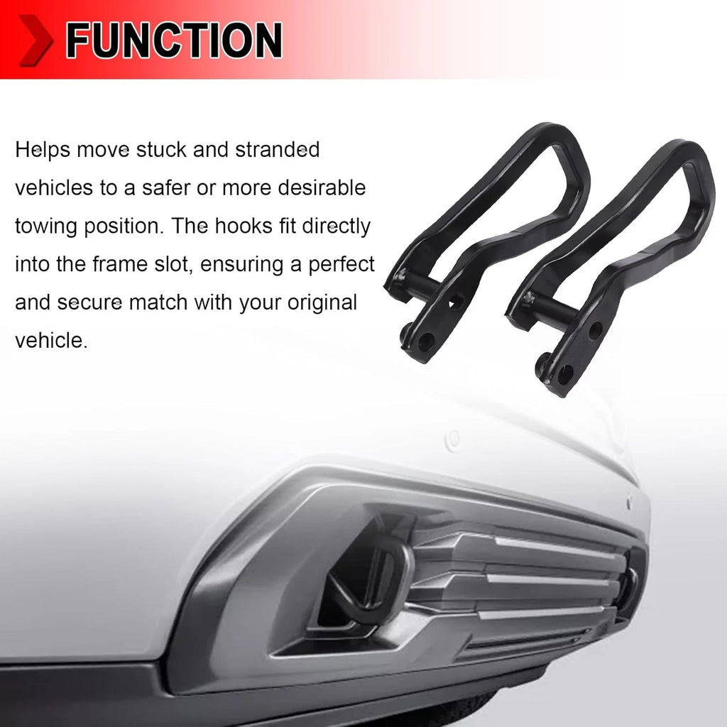 Set of 2 Black Front Tow Recovery Hooks w/ Bolts for GMC Sierra 1500 (2019–2022)