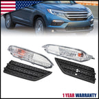 Bumper Fog Light Cover Bezel & Turn Signal Lamp Bulbs for Honda Pilot (2016–2018)