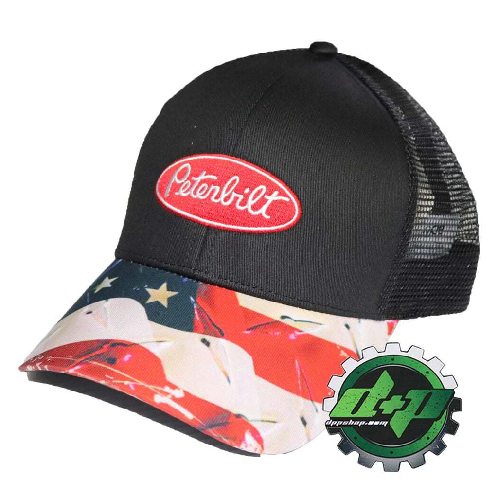 Peterbilt Hat for PB Trucks (Mesh Back, American Flag)