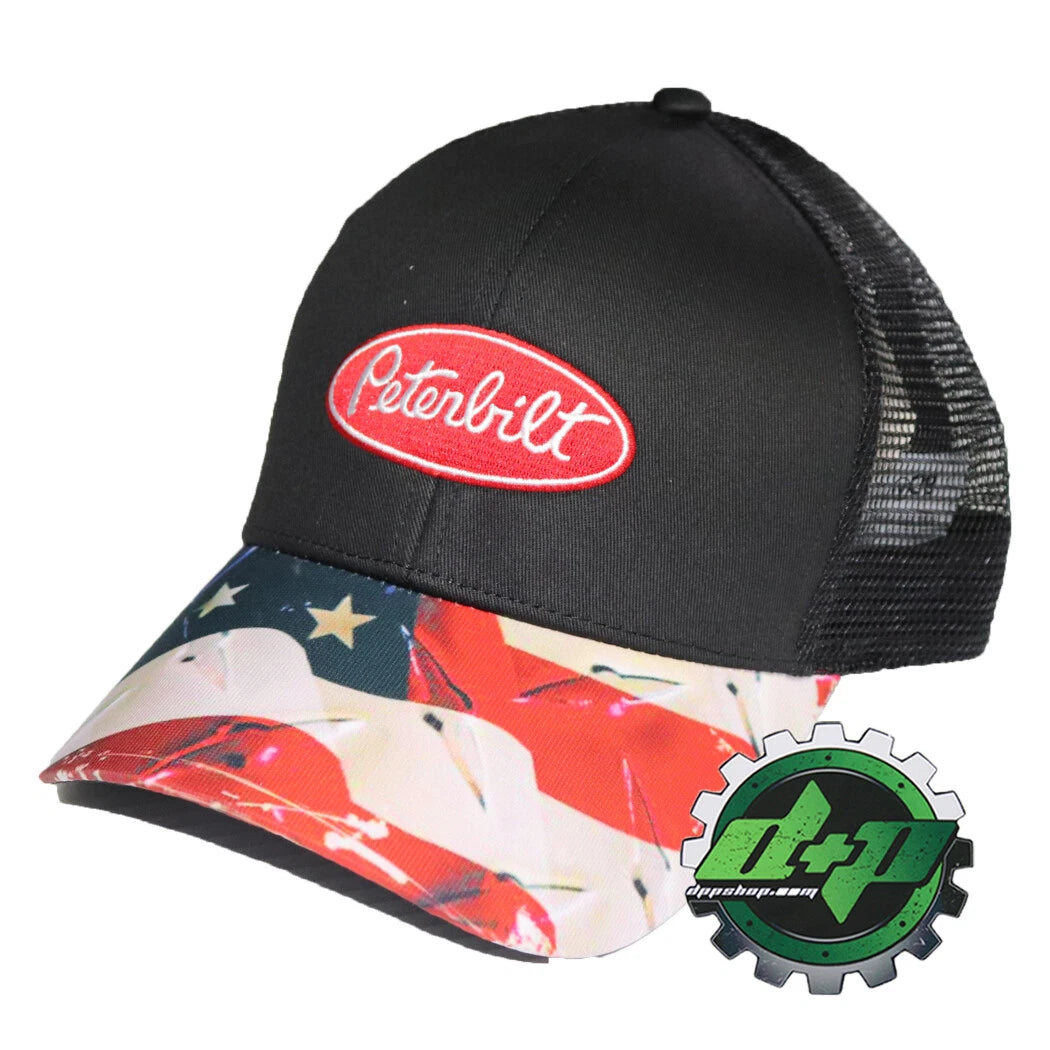 Peterbilt Hat for PB Trucks (Mesh Back, American Flag)