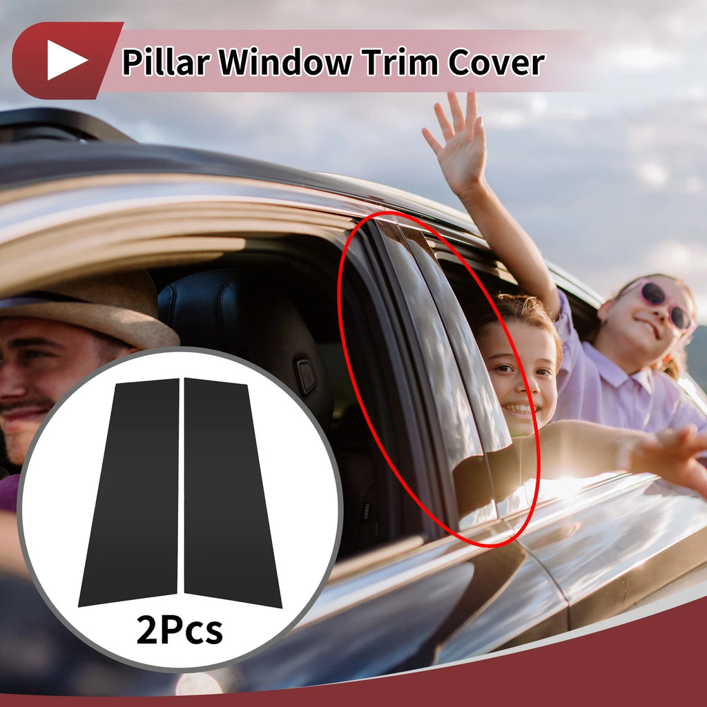 2 Pcs Car Door Pillar Window Trim for Volkswagen CC (2009–2018) Black