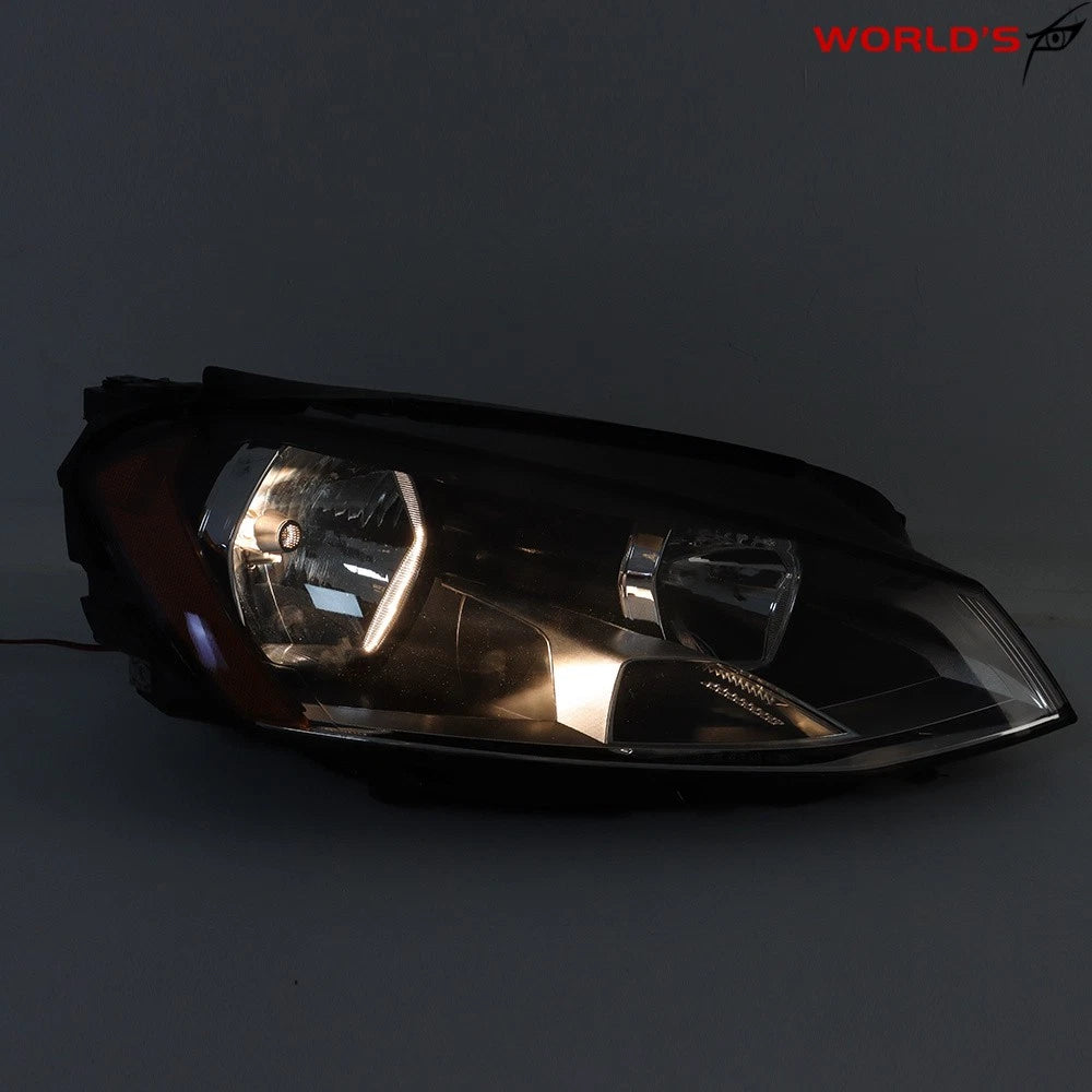Right Headlight for Volkswagen Golf MK7 (2015–2017) Halogen Black Housing