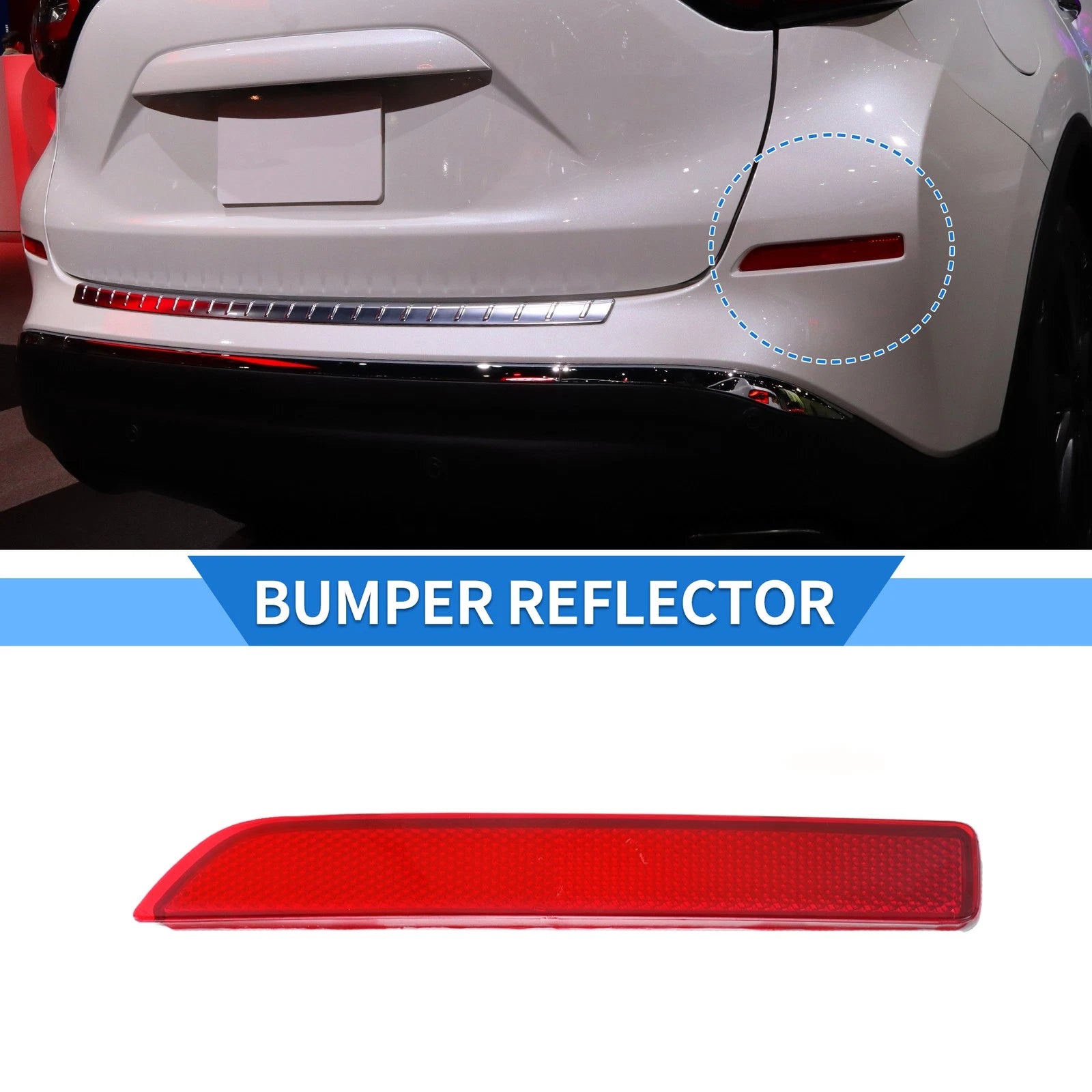Rear Right Bumper Reflector No. 265608990B for Nissan Murano (2016–2023) Red