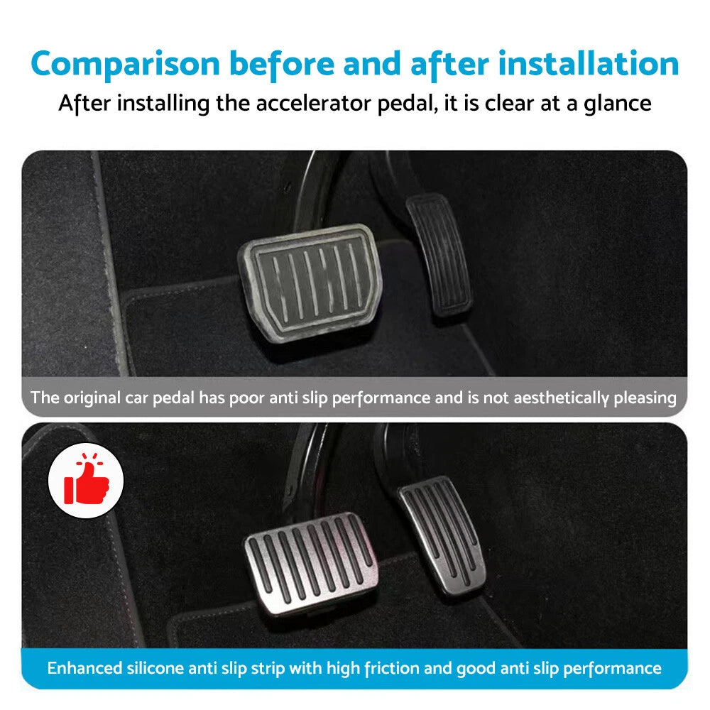 Aluminum Foot Pedal Pads Cover for Tesla Model Y Model 3 (2020–2023)