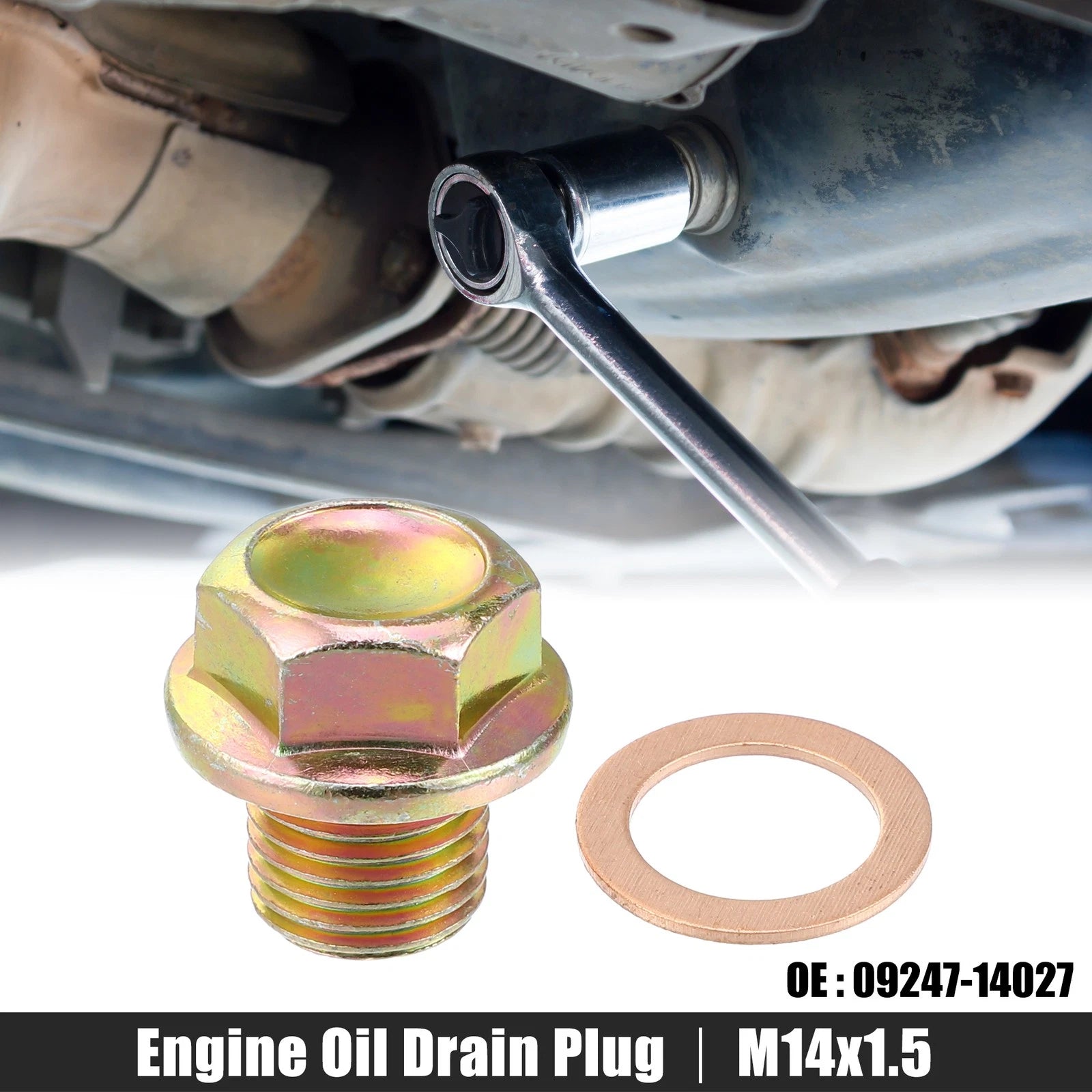 M14x1.5 Engine Oil Drain Plug Screw w/ Seal Ring for Honda Civic 
