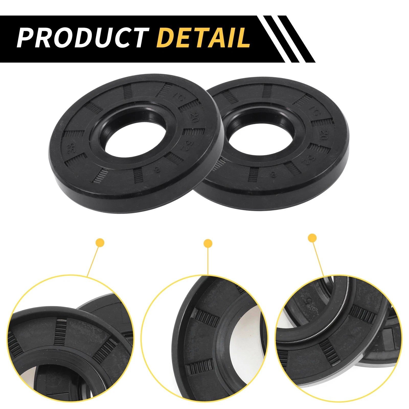Set of 5 Oil Seal Rotary Shaft Seal NBR Rubber 25x52x8mm