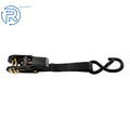 Set of 4 Black Ratchet Straps 2200 LB with Safety Lock S Hooks 15 FT