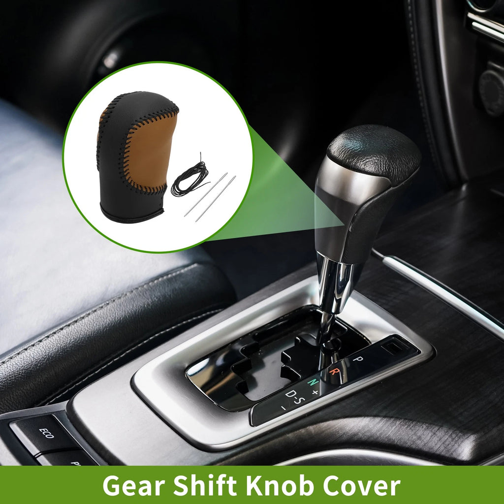1 Pc Gear Shift Knob Cover for Honda CR-V (2023–2024) Black Brown Faux Leather