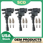 3X Ignition Coils & 6X Spark Plugs for Hyundai Santa Fe, Kia Amanti (2003–2006) UF439