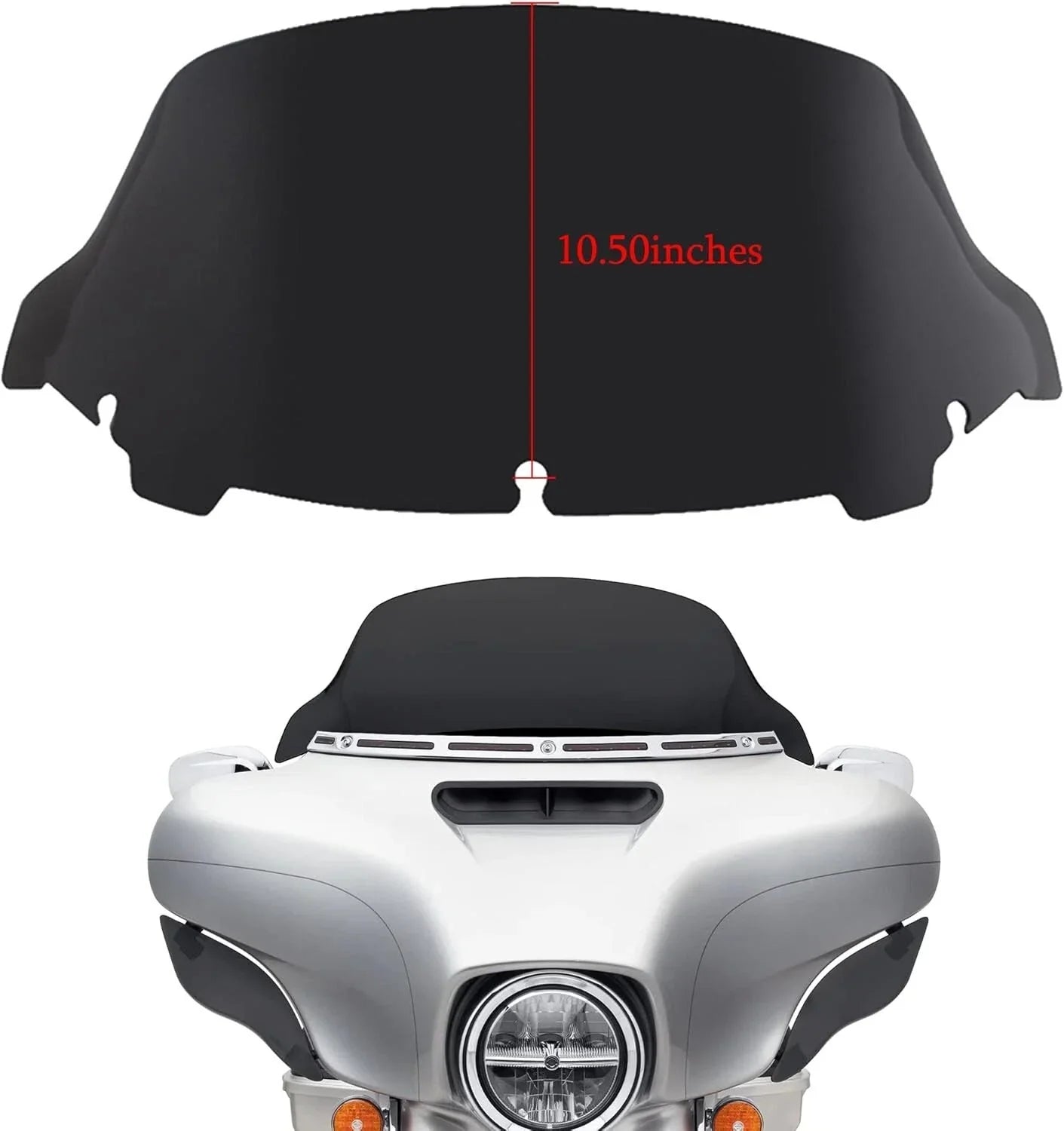 10.5" Black Windscreen Windshield for Harley Touring Street Glide (2014-2022)
