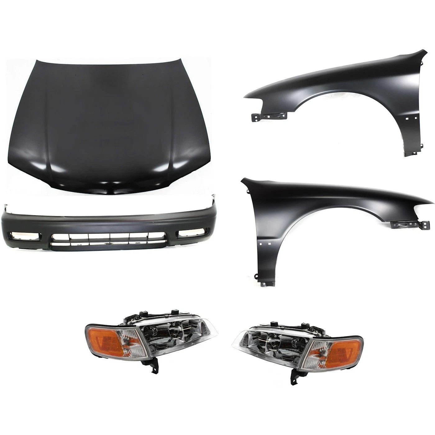 Hood Kit for Honda Accord (1994–1995) with Bumper Cover, Fenders, Headlights