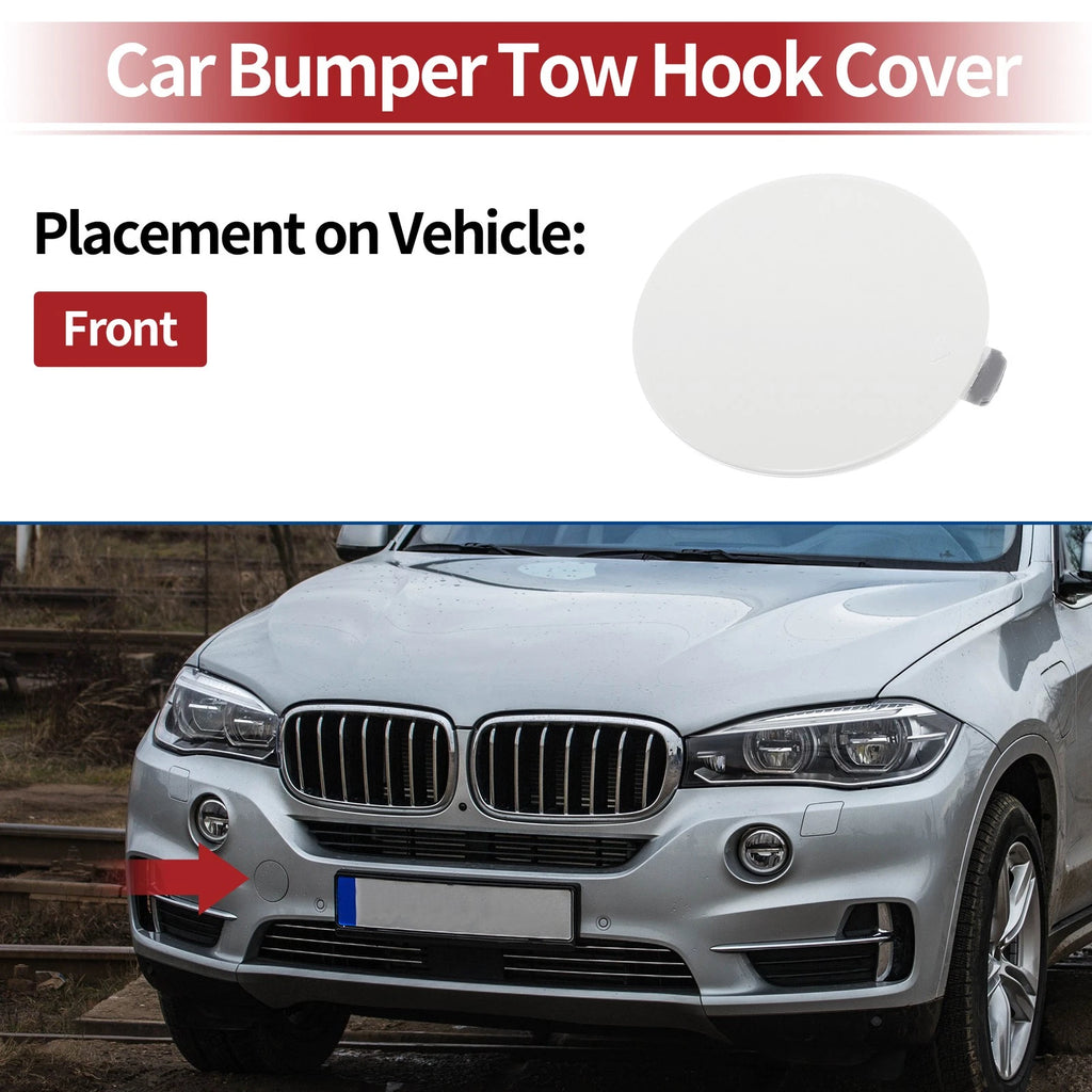 Front Bumper Tow Hook Cover for BMW X5 F15 (2014–2018) No. 51118060131 White