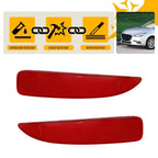 Pair Rear Bumper Reflectors for Mazda 6 (2014–2017) - Red Lens LH RH
