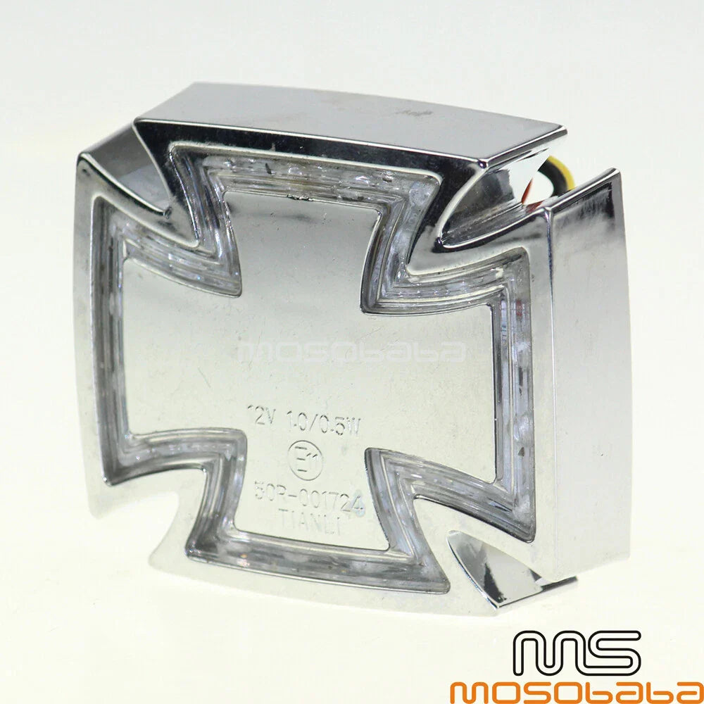 Chrome LED Brake Tail Light for Harley Chopper Motorcycle 79-23