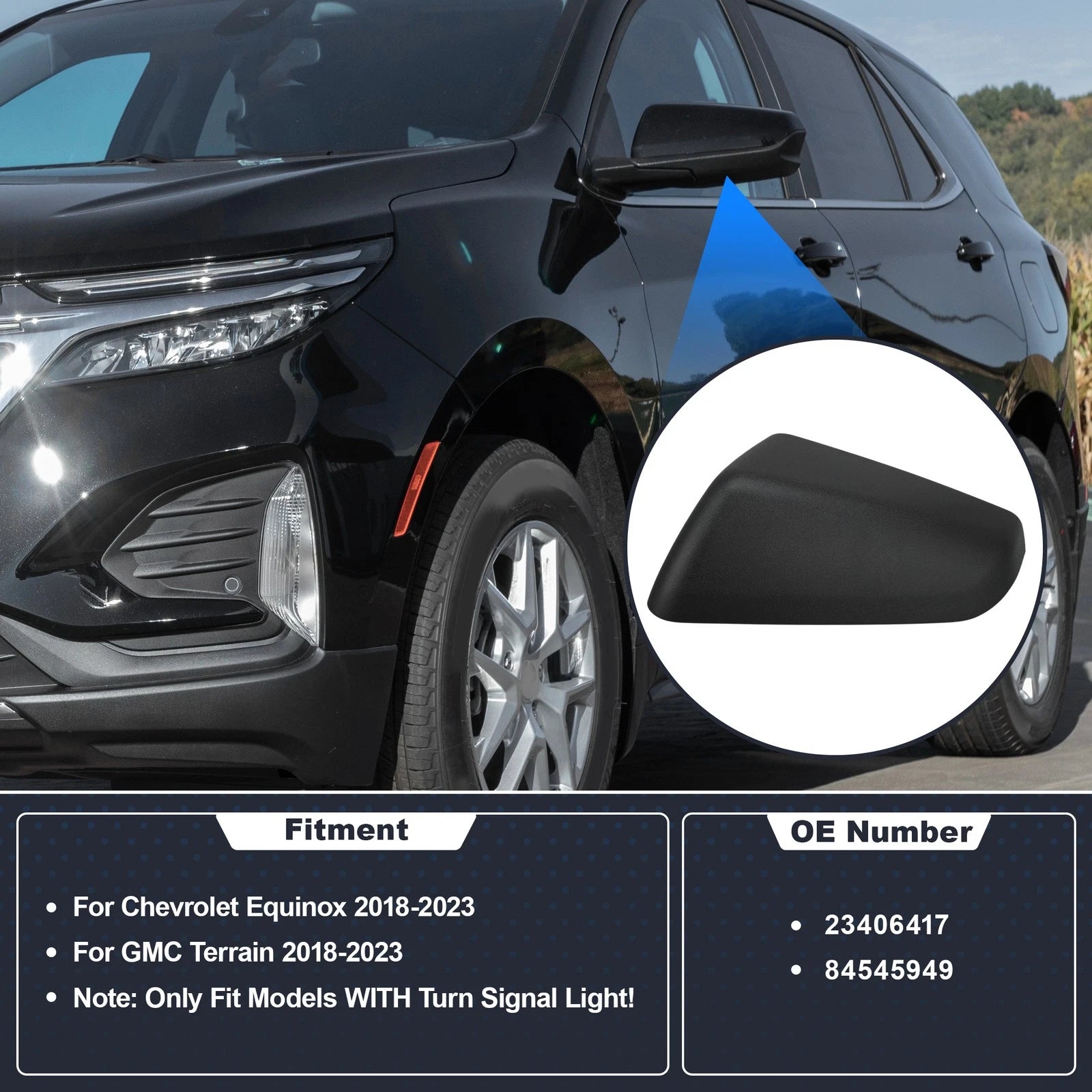 Left Mirror Cover for Chevrolet Equinox, GMC Terrain (2010–2017)