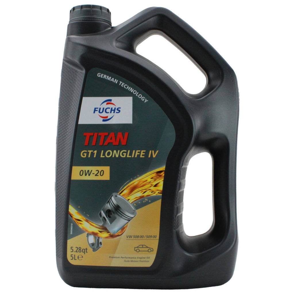 Set of 6 Fuchs Titan GT1 Longlife IV SAE 0W-20 Engine Oil for Audi VW