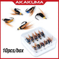 10pcs Fly Lures for Freshwater Fishing with Metal Hooks