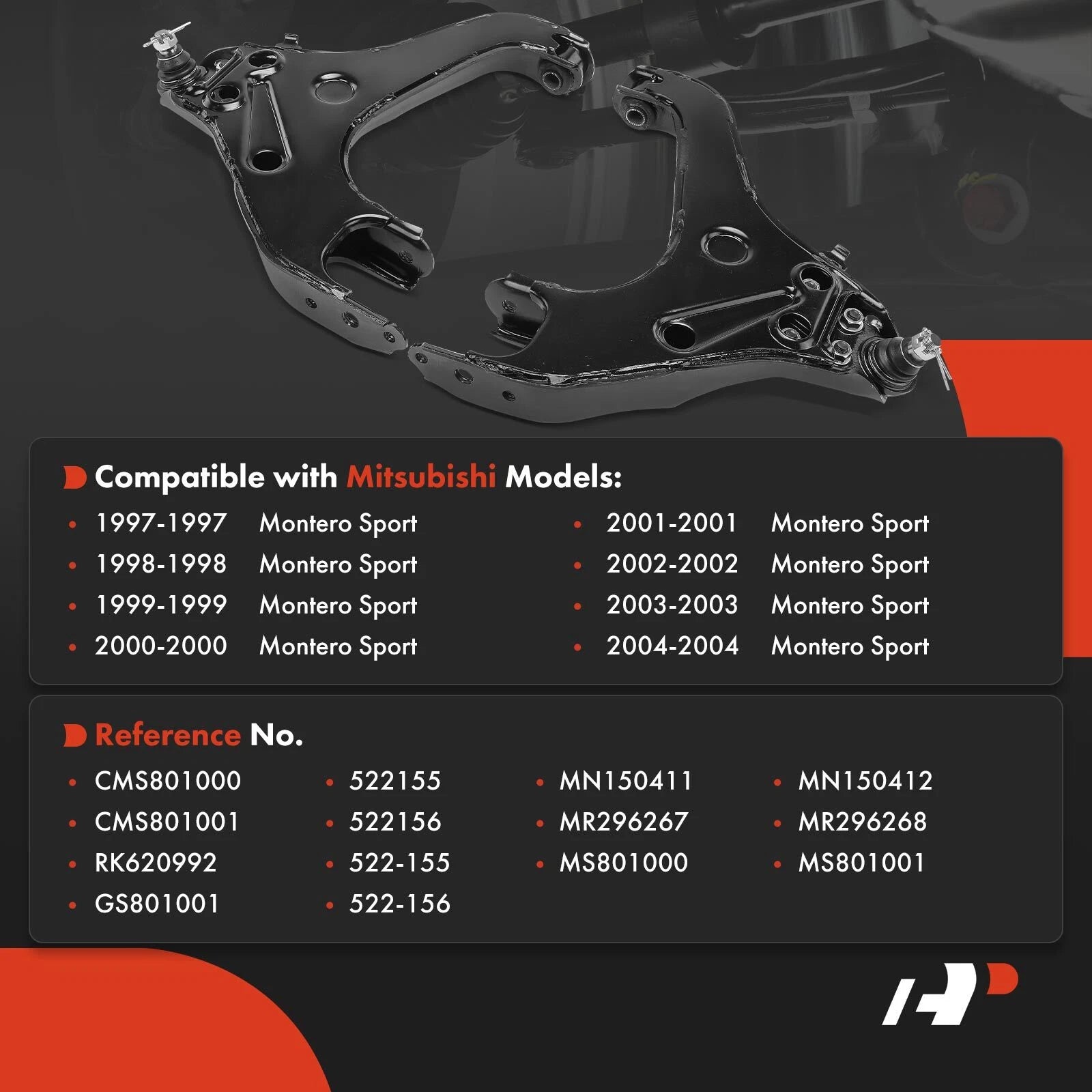 2X Front Lower Control Arm with Ball Joint for Mitsubishi Montero Sport