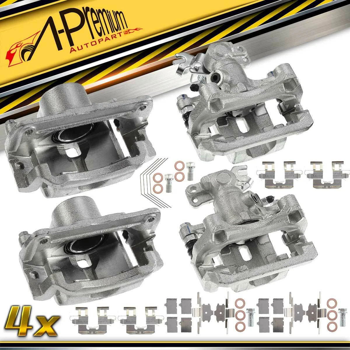 Set of 4 Brake Calipers w/ Bracket for Ford Fusion (2006–2012)