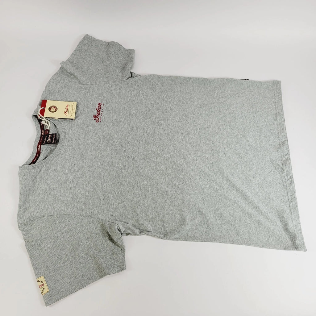 Engine Logo T-Shirt for Indian Motorcycle (Men's, Gray, Size M)