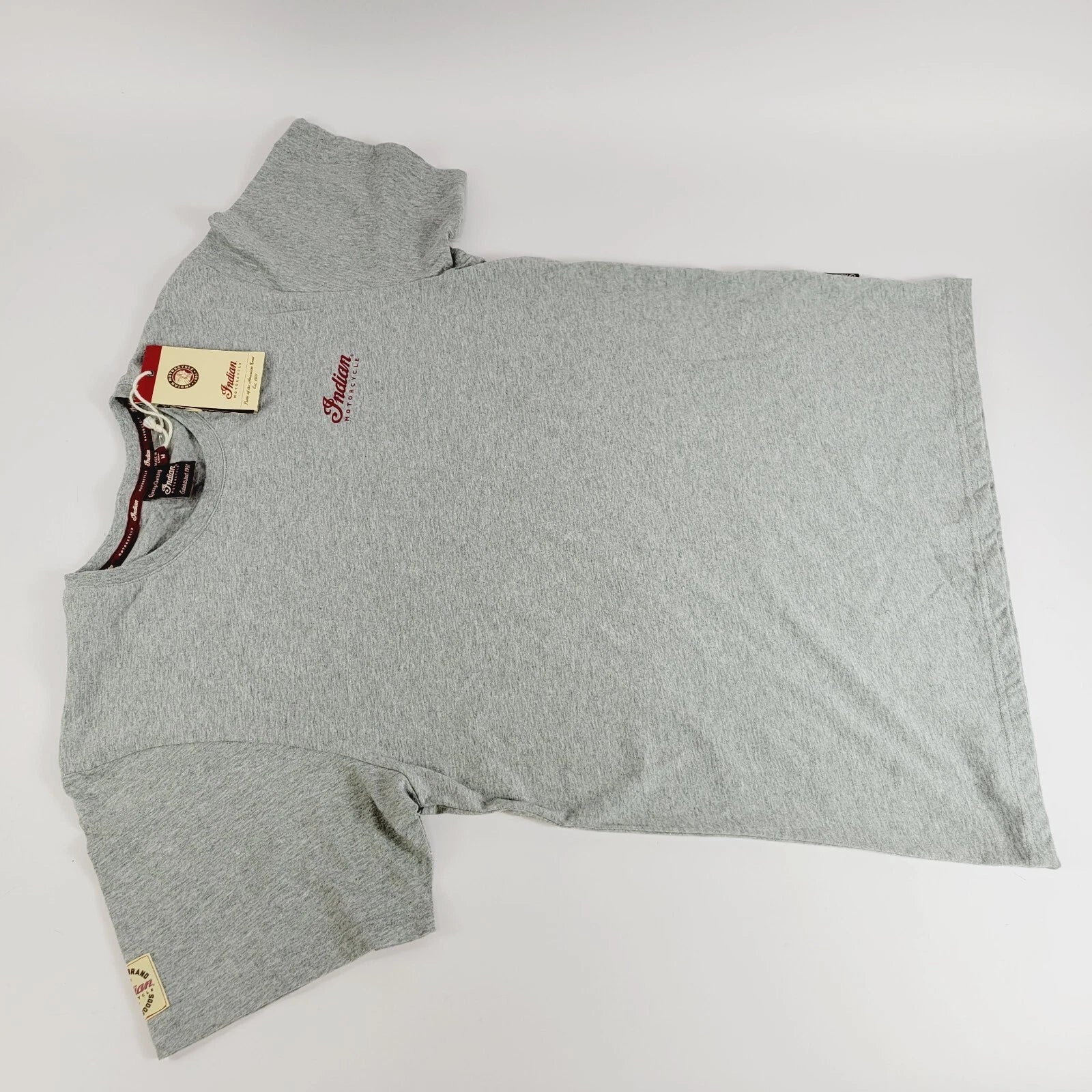 Engine Logo T-Shirt for Indian Motorcycle (Men's, Gray, Size M)